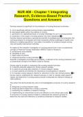 NUR 408 - Chapter 1 Integrating Research, Evidence-Based Practice Questions and Answers