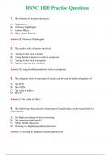 BSNC 1020 Practice Questions  (Latest 2024) Questions With Complete Grade A+ Answers