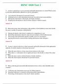 BSNC 1020 Test 2 (Latest 2024) Questions With Complete Grade A+ Answers