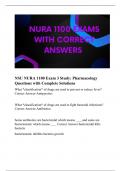 NSU NURA 1100 Exam 3 Study: Pharmacology Questions with Complete Solutions