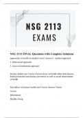 NSG 2113 FINAL Questions with Complete Solutions