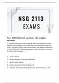 NSG 2113 Midterm 1 Questions with complete solutions