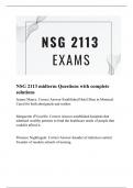 NSG 2113 midterm Questions with complete solutions