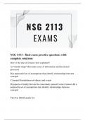 NSG 2113 - final exam practice questions with complete solutions