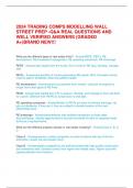 2024 TRADING COMPS MODELLING WALL STREET PREP -Q&A REAL QUESTIONS AND WELL VERIFIED ANSWERS (GRADED A+)BRAND NEW!!!