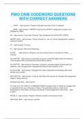  PWO CRIB CODEWORD QUESTIONS WITH CORRECT ANSWERS