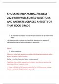 CHC EXAM PREP ACTUAL /NEWEST 2024 WITH WELL SORTED QUESTIONS AND ANSWERS /GRADED A+/BEST FOR THAT GOOD GRADE 