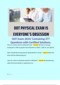 DOT Exam 2024/ Containing 277 Questions with Certified Solutions.