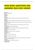 HOSA BOWL QUESTIONS AND ANSWERS 2024/2025 UPDATE