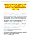 NCCCO Telescopic Boom Crane- Mobile Cranes Fall 2024 Exam Review Questions and Answers 100% Pass