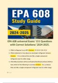 EPA 608 universal Exam/ 151 Questions with Correct Solutions/ 2024-2025.  