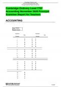 Cambridge Ordinary Level 7707 Accounting November 2020 Principal Examiner Report for Teachers