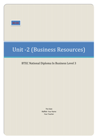 BTEC Business Unit 2, Busness Resources M3 D2 (Interpret the contents of a trading and profit and loss account and balance sheet for a selected company explaining how accounting ratios can be used to monitor the financial performance of the organisation)