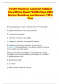 NCCPA Physician Assistant National Recertifying Exam PANRE Hippo 2024 Review Questions and Answers 100% Pass