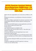 NCCPA Physician Assistant National Recertifying Exam PANRE Exam 1 PA 2024 Certification and Recertification 100% Pass