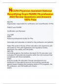 NCCPA Physician Assistant National Recertifying Exam PANRE PA profession 2024 Review Questions and Answers 100% Pass