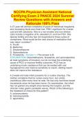 NCCPA Physician Assistant National Certifying Exam 2 PANCE 2024 Summer Review Questions with Answers and Rationale 100% Pass