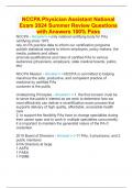 NCCPA Physician Assistant National Exam 2024 Summer Review Questions with Answers 100% Pass