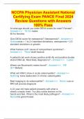 NCCPA Physician Assistant National Certifying Exam PANCE Final 2024 Review Questions with Answers 100% Pass