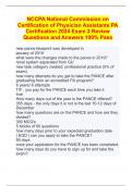 NCCPA National Commission on Certification of Physician Assistants PA Certification 2024 Exam 2 Review Questions and Answers 100% Pass