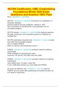 NCCPA Certification, CME, Credentialing Foundations Winter 2024 Exam Questions and Answers 100% Pass