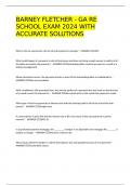 BARNEY FLETCHER - GA RE SCHOOL EXAM 2024 WITH ACCURATE SOLUTIONS