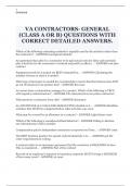 VA CONTRACTORS- GENERAL (CLASS A OR B) QUESTIONS WITH CORRECT DETAILED ANSWERS.