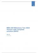 MBA 620 Milestone Two 2024 Version with complete solution;SNHU