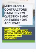 MHIC NASCLA CONTRACTORS EXAM REVIEW QUESTIONS AND ANSWERS 100% ACCURATE