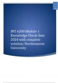 INT 6200 Module 1 Knowledge Check Quiz 2024 with complete solution; Northeastern University