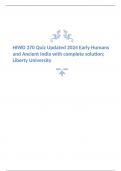 HIWD 370 Quiz Updated 2024 Early Humans and Ancient India with complete solution; Liberty University