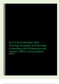 PACO 615 Final Quiz 2024 - Marriage Dynamics and Marriage Counseling with 50 Questions and Answers 100% Correct;Liberty