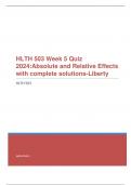 HLTH 503 Week 5 Quiz 2024:Absolute and Relative Effects with complete solutions-Liberty