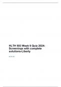 HLTH 503 Week 6 Quiz 2024: Screenings with complete solutions-Liberty