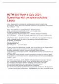   HLTH 503 Week 6 Quiz 2024: Screenings with complete solutions-Liberty