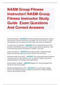 NASM Group Fitness  Instructor// NASM Group  Fitness Instructor Study  Guide Exam Questions  And Correct Answers