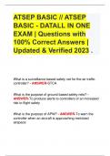 ATSEP BASIC // ATSEP  BASIC - DATALL IN ONE  EXAM | Questions with  100% Correct Answers |  Updated & Verified 2023