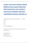 Aaert cer exam newest 2024- 2025 actual exam complete 300 questions and correct detailed answers (verified answers)|already graded a+