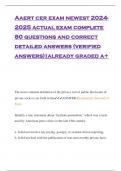 Aaert cer exam newest 2024- 2025 actual exam complete 80 questions and correct detailed answers (verified answers)|already graded a+