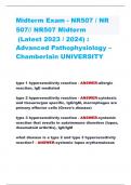 Midterm Exam - NR507 / NR  507// NR507 Midterm (Latest 2023 / 2024) :  Advanced Pathophysiology – Chamberlain UNIVERSITY