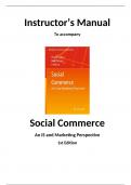 Official© Solutions Manual to Accompany Social Commerce Marketing, Technology and Management,Turban