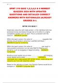 SPMT 319 QUIZ 1,2,3,4,5 & 6 NEWEST  QUIZZES 2024 WITH UPDATED  QUESTIONS AND DETAILED CORRECT  ANSWERS WITH RATIONALES (ALREADY  GRADED A+)