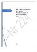 NR 224 Chamberlain University Fundamentals of Nursing Exam 2 correctly answered