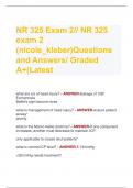 NR 325 Exam 2// NR 325  exam 2  (nicole_kleber)Questions  and Answers/ Graded  A+(Latest