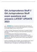 1 Exam (elaborations) GA PT Jurisprudence// GA PT Jurisprudence Exam Questions with Answers @ 2023 LATEST UPDATE