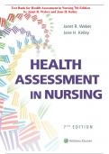 Test Bank for Health Assessment in Nursing 7th Edition by Janet R. Weber and Jane H. Kelley