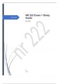 NR 222 Exam 1 Study Guide with correct answers 