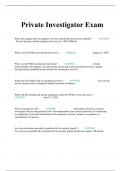 Private Investigator Exam LATEST