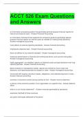 ACCT 526 Exam Questions and Answers