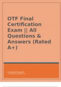 OTF Final Certification Exam || All Questions & Answers (Rated A+)